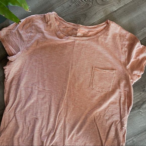 Universal Thread orange/cream striped shirt M - Picture 5 of 7